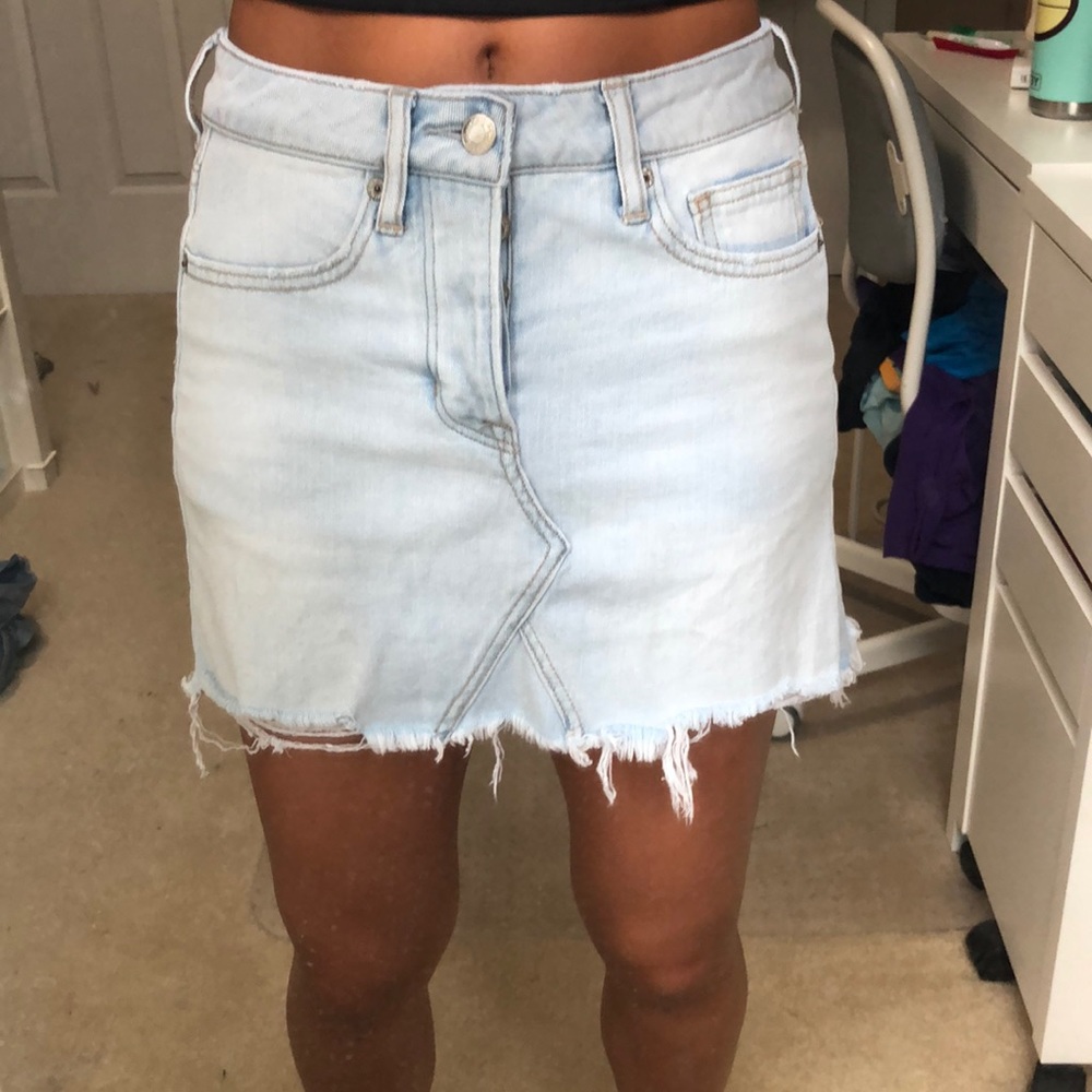 Light Wash Denim Skirt American Eagle